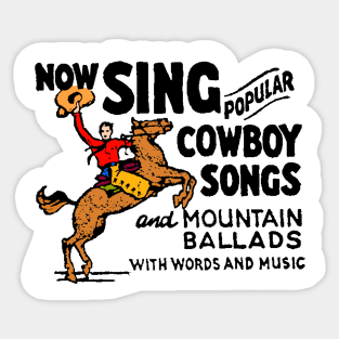Sing Cowboy Songs in Red Sticker